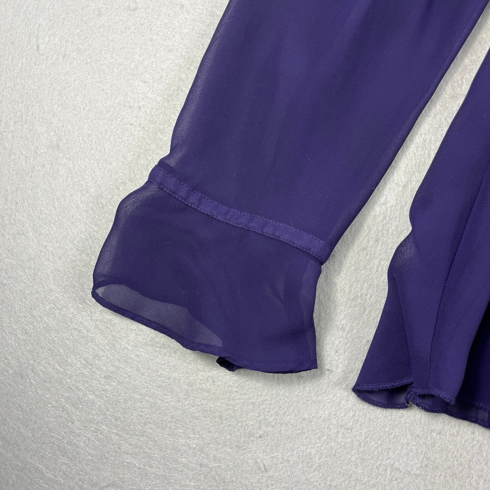 Lane Bryant Purple Pleated Off the Shoulder Chiffon Blouse Top Womens 14/16 - Picture 3 of 4